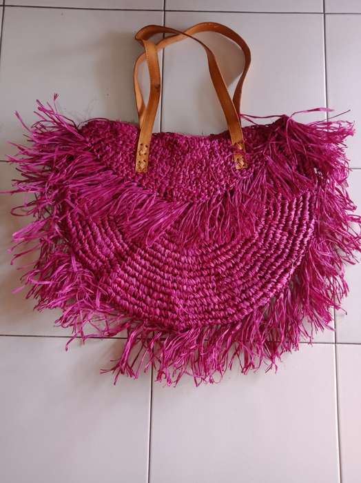 Hand Made Round Bag Grass With Colour (PP04)