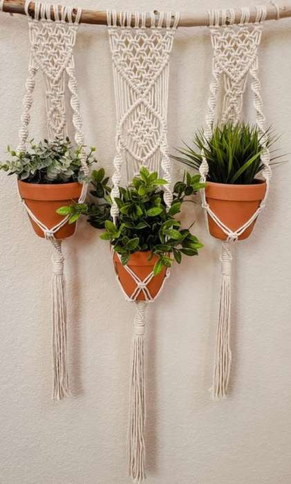 Pot Hanging Natural Macrame